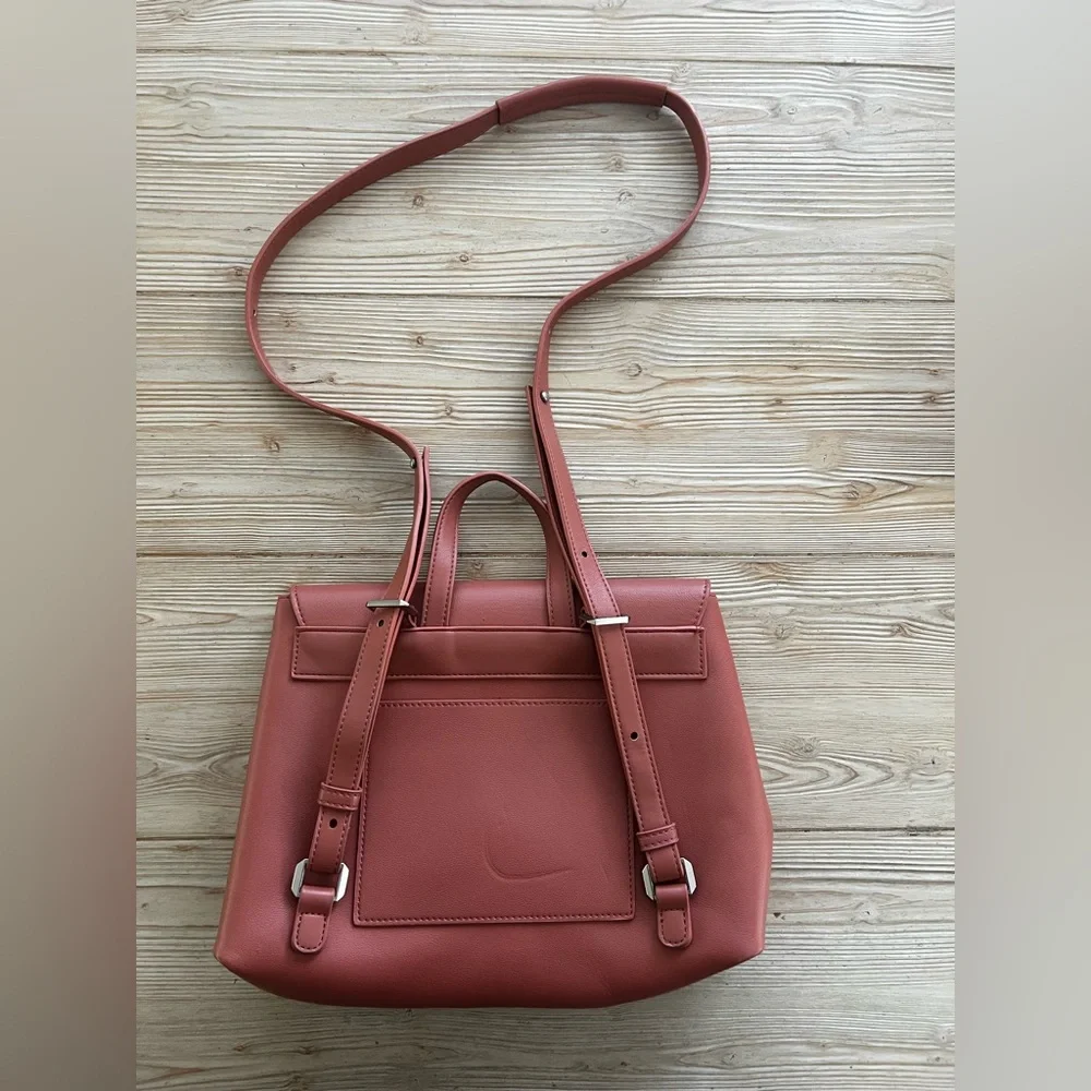 Pixie Mood Vegan Leather Backpack Crossbody Terracotta Pink Convertible
